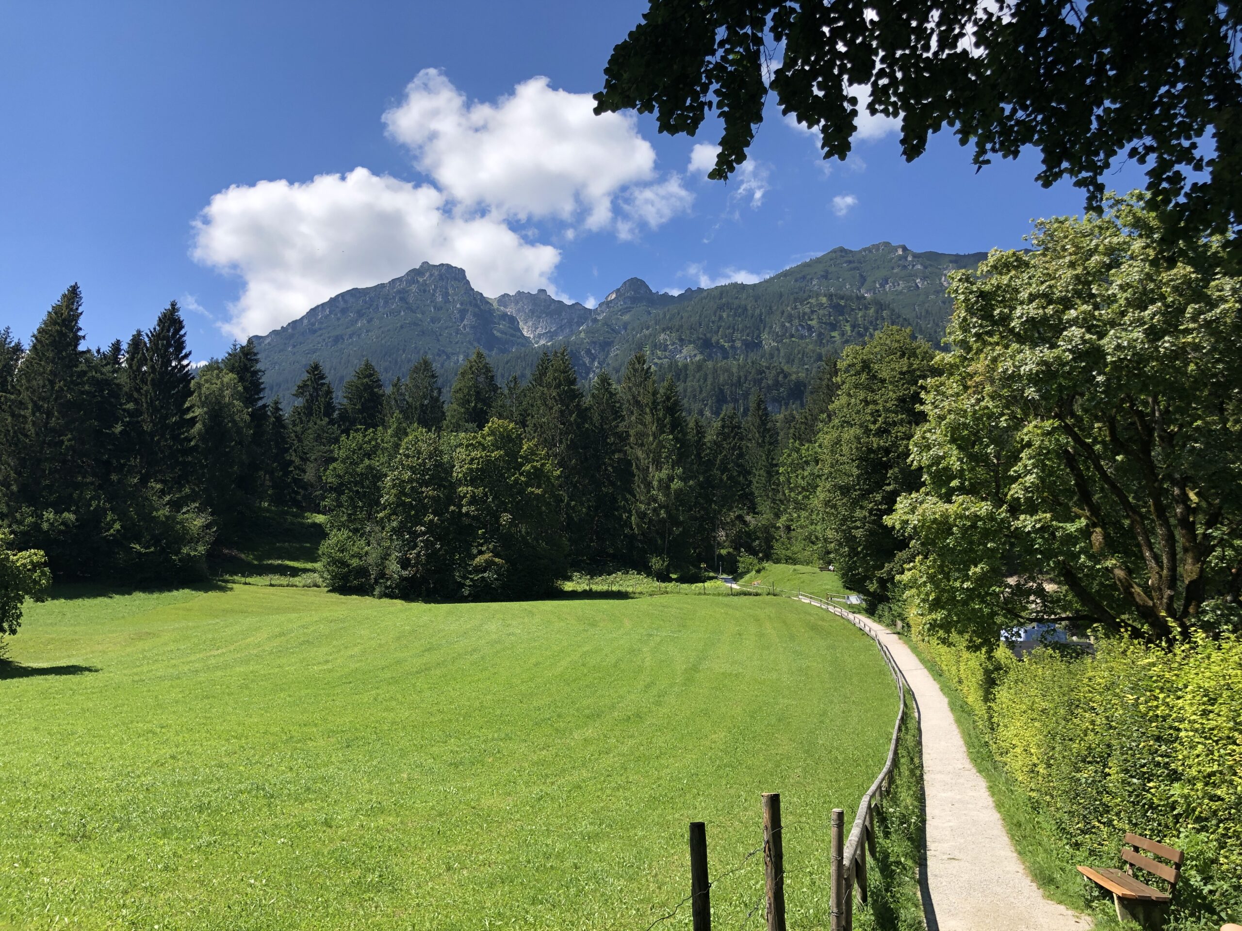 A hiking path in the Bavarian Alps